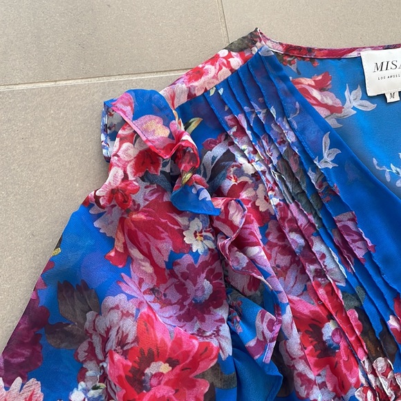 MISA Los Angeles floral, tiered, midi/maxi dress, long sleeve - Picture 5 of 16